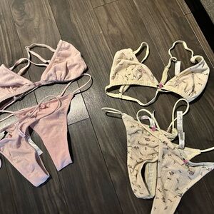 Pink and Floral Bikini Intimates Set